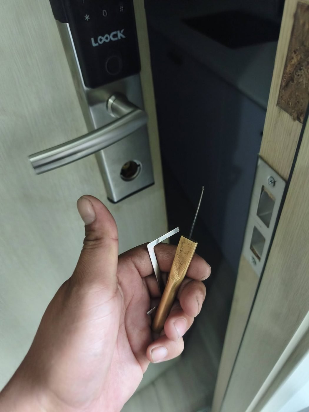 Non-destructive entry on a smart lock